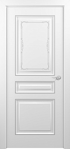Недавно просмотренные - Дверь Z Ampir Т1 decor эмаль White patina Silver, глухая