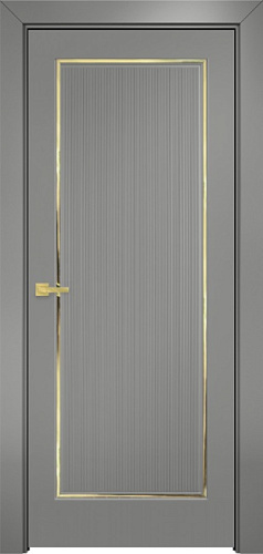 Дверь Оникс Сиэтл 1 эмаль RAL 7036 молдинг золото, глухая