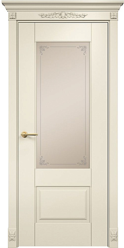 Дверь Оникс Марсель фрезерованная эмаль слоновая кость по МДФ, сатинат бронза пескоструй 3