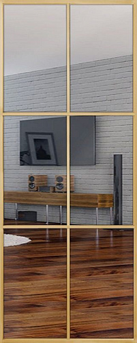 Перегородка Alum №7 золото, триплекс зеркало