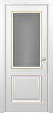 Дверь Z Venecia Т2 эмаль белая patina Gold, сатинат