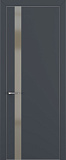 Дверь Z K2 полипропилен  графит премьер, ALU кромка хром, matelac silver bronze, глухая