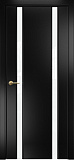 Дверь Оникс Престиж 2 эмаль черная по МДФ, триплекс белый
