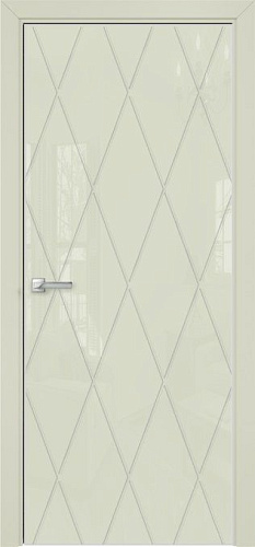Дверь Оникс Арт, лакобель слоновая кость RAL 1013, гравировка №11
