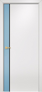 Недавно просмотренные - Дверь Оникс Дуо эмаль голубая/эмаль белая, триплекс черный