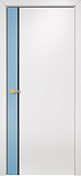 Дверь Оникс Дуо эмаль голубая/эмаль белая, триплекс черный