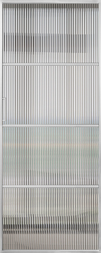 Перегородка Alum №4 хром, стекло прозрачное мору