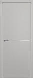 Дверь Z K10 полипропилен серый, ALU кромка хром, молдинг серебро, глухая