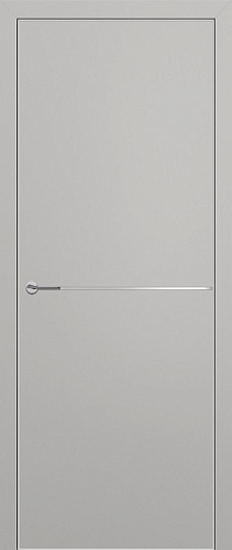 Дверь Z K10 полипропилен серый, ALU кромка хром, молдинг серебро, глухая