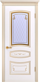 Недавно просмотренные - Дверь ИУ Эмаль Грейс Соната В2 эмаль белая патина белое золото, остекленное рис. 2