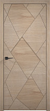 Дверь ПМЦ Design массив дуба Romb пергамент, белый иней, глухая