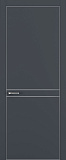 Дверь Z K13 полипропилен  графит премьер, ALU кромка хром, молдинг серебро, глухая