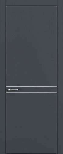 Дверь Z K13 полипропилен  графит премьер, ALU кромка хром, молдинг серебро, глухая