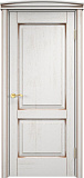 Дверь ПМЦ массив дуба Д13 белый грунт с патиной орех, глухая