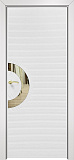 Дверь Оникс Диамант эмаль белая, глухая с зеркальной вставкой