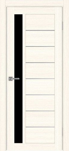 Дверь Эко 554.21 АПП ясень светлый молдинг SC, lacobel черный