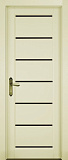 Дверь ДР массив ольхи Премьер плюс эмаль слоновая кость, стекло
