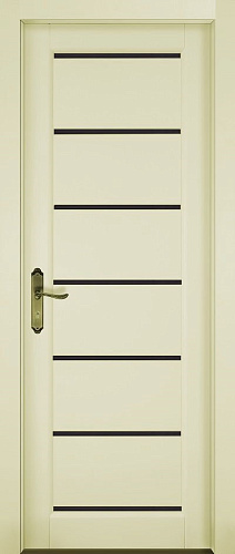 Дверь ДР массив ольхи Премьер плюс эмаль слоновая кость, стекло