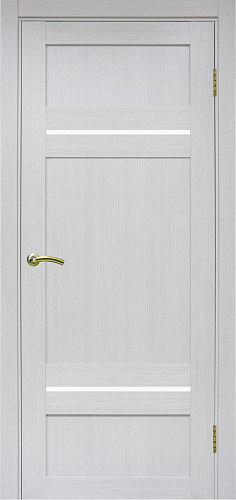 Дверь Эко 532.12121 ясень серебристый, lacobel белый