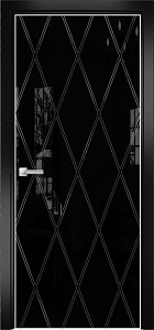 Недавно просмотренные - Дверь Оникс Арт, лакобель черный RAL 9005, контурный витраж №11
