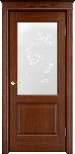 Дверь ПМЦ массив дуба Д13 коньяк, стекло 13-4