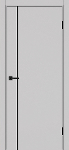 Дверь Эко 204 пепельный молдинг SB, кромка ABS, глухая