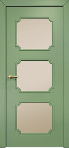 Дверь Оникс Валенсия эмаль RAL 6021, сатинат бронза
