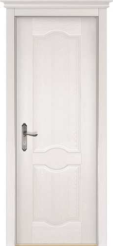 Дверь ОКА браш массив сосны Ферара эмаль слоновая кость, глухая