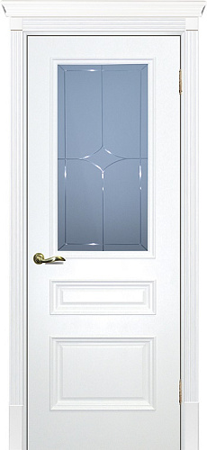 Дверь Текона эмаль Smalta 06 белый RAL 9003, остекленная