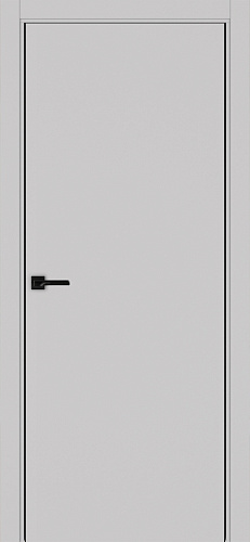 Дверь Эко 201 пепельный, кромка AL черная SB с 2-х сторон, глухая