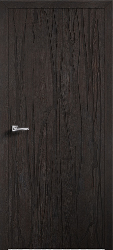 Дверь ПМЦ Design массив дуба Plastron вороново крыло, глухая