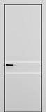 Дверь Z K16 полипропилен серый, ALU кромка черная, молдинг черный, глухая