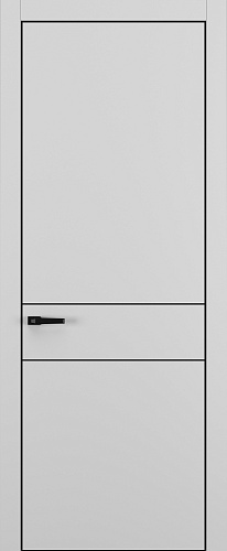 Дверь Z K16 полипропилен серый, ALU кромка черная, молдинг черный, глухая