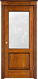 Дверь ПМЦ массив дуба Д6 медовый с патиной орех, стекло 6-6
