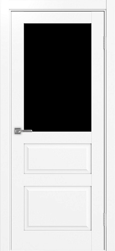 Дверь Эко 631.211 ОФ3 белый снежный, lacobel черный