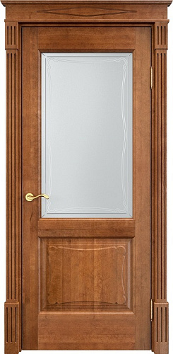Дверь ПМЦ массив ольхи ОЛ6.2 орех 10%, стекло 6-4