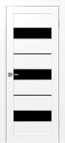 Дверь Эко 526.122 АПП белый снежный молдинг SC, lacobel черный