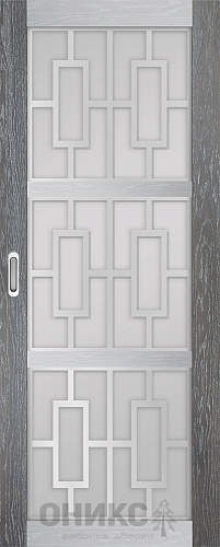 Перегородка Оникс №2 дуб седой/Р-№4, сатинат белый