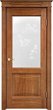 Дверь ПМЦ массив дуба Д6 орех 10%, стекло 6-6