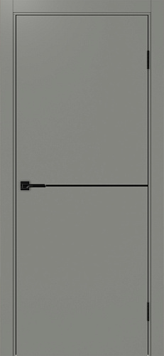 Дверь Эко 202 серый молдинг SB, кромка ABS, глухая