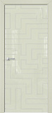 Дверь Оникс Арт, лакобель слоновая кость RAL 1013, витраж контурный №12