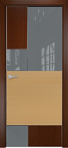 Недавно просмотренные - Дверь Оникс New York красное дерево/анегри, глухая с вставкой лакобель RAL 7040