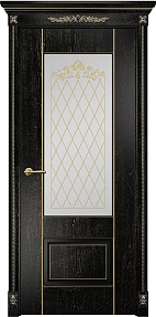 Недавно просмотренные - Дверь Оникс Марсель фрезерованная эмаль черная патина золото, сатинат контурный витраж №5
