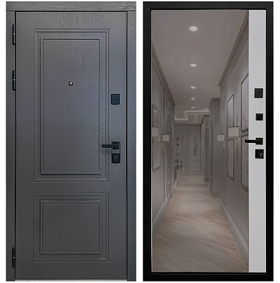 Входная дверь Матадор MXК-2 альберо грей/панель зеркало 1, силк маус