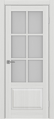 Дверь Эко 641.2221 ОФ3 ясень серебристый, сатинат