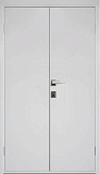 Пластиковая дверь двустворчатая гладкая Эта Дор с коробкой, кромка ABS, белая, глухая