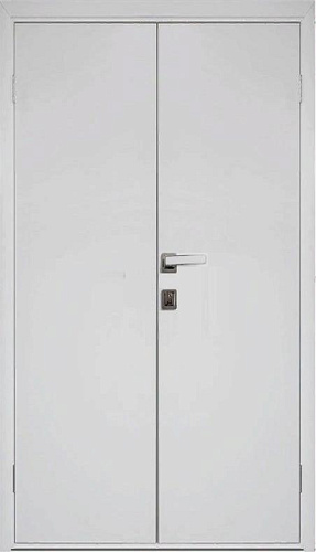 Пластиковая дверь двустворчатая гладкая Эта Дор с коробкой, кромка ABS, белая, глухая