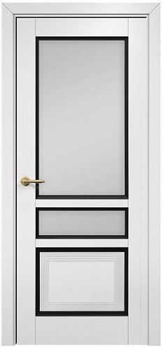 Дверь Оникс Тоскана 3 эмаль белая/черная, сатинат белый
