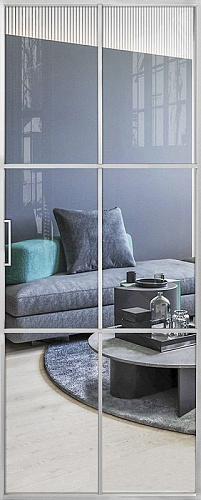 Перегородка Alum №7 хром, стекло прозрачное