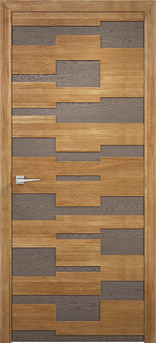 Дверь ПМЦ Design массив дуба Alveola смоки, глухая